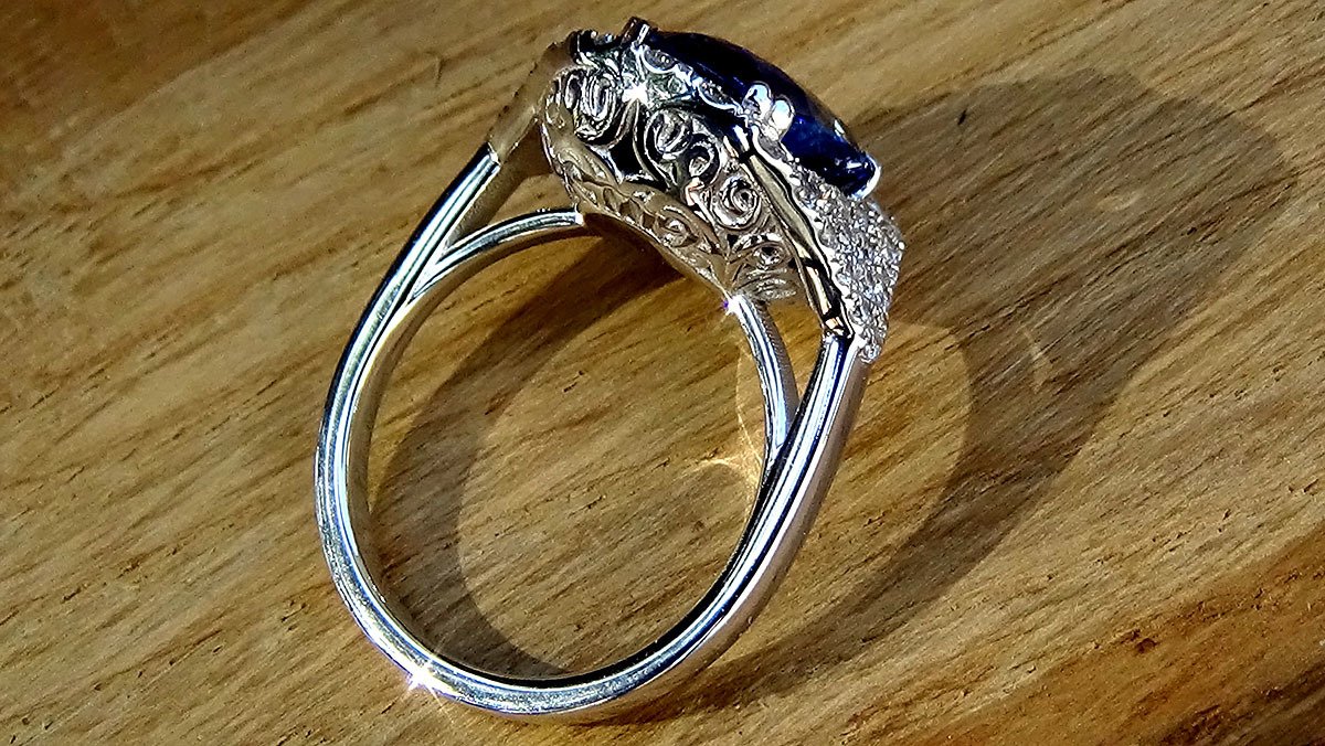 Vintage sapphire and diamond ring 4.99ct 14k - Shilat 
