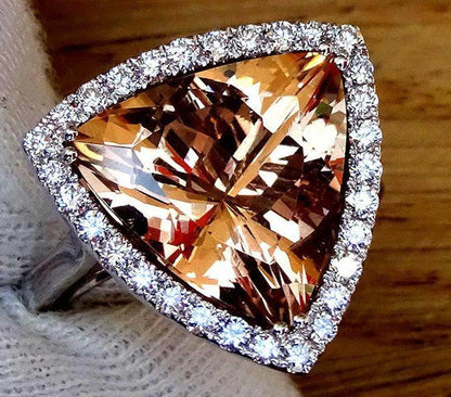 Engagement morganite ring diamond - Shilat 