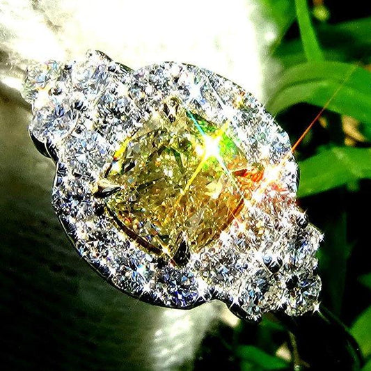 Fancy yellow diamond engagement rings 0.85ct - Shilat 