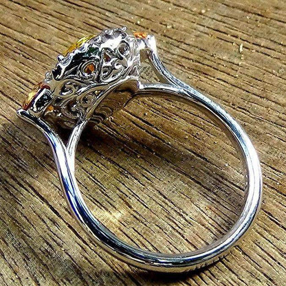 Yellow sapphire engagement ring 14k 3.47ct - Shilat 