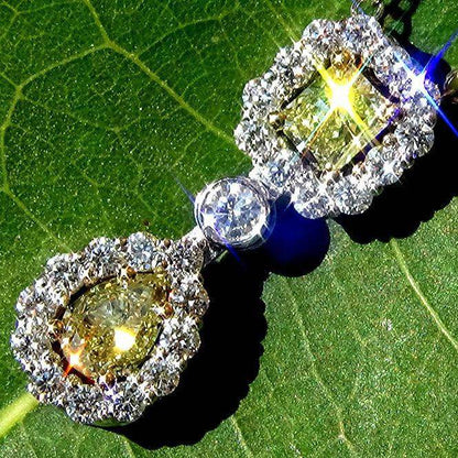 yellow diamond necklace pendant 14k 1.30ct - Shilat 