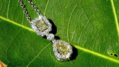 yellow diamond necklace pendant 14k 1.30ct - Shilat 