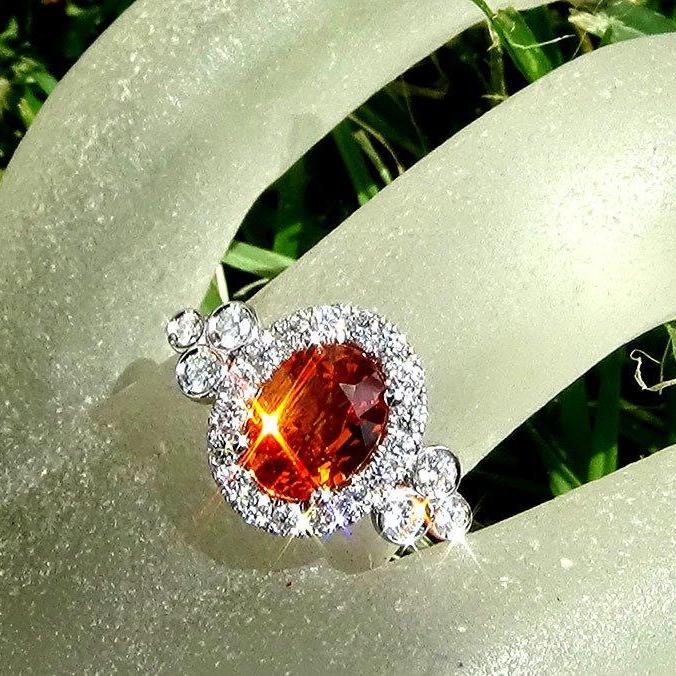 Natural orange sapphire engagement ring 14k 1.91ct - Shilat 