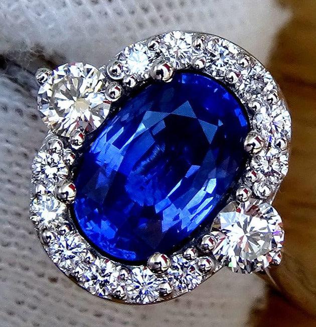 Oval sapphire and diamond ring 2.10ct - Shilat 