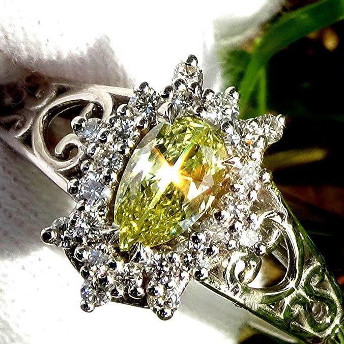 Canary yellow diamond engagement ring 14K - Shilat 