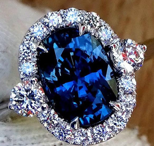 Diamond and sapphire engagement ring 2.40ct - Shilat 