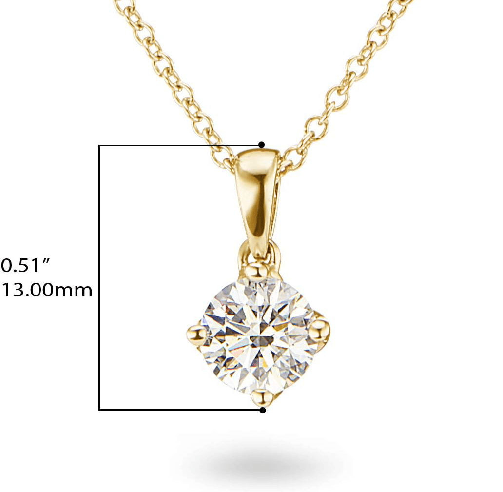 Lab grown diamond necklace 14k yellow - Shilat 