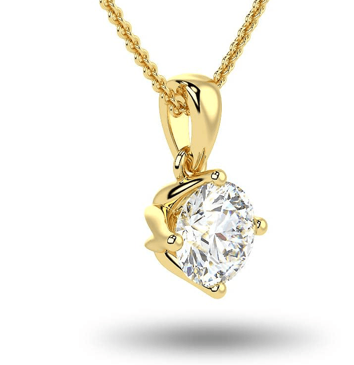 Lab grown diamond necklace 14k yellow - Shilat 