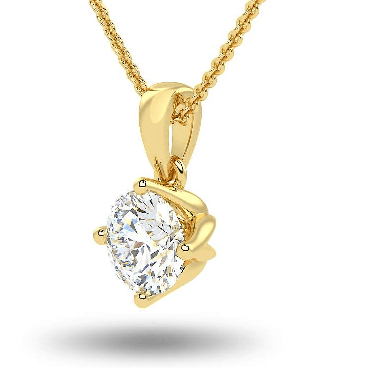 Lab grown diamond necklace 14k yellow - Shilat 