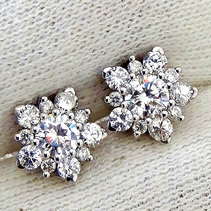 Diamond earrings for women studs 0.73ct - Shilat 