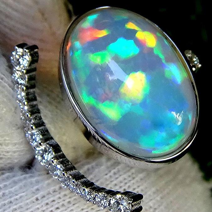 opal and diamond 14kt ring - Shiat