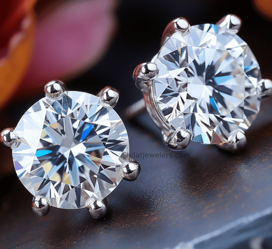 man made synthetic diamond studs