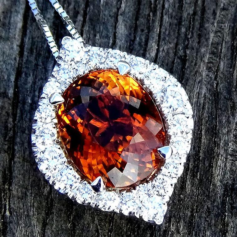 orange tourmaline Necklace - Shilat