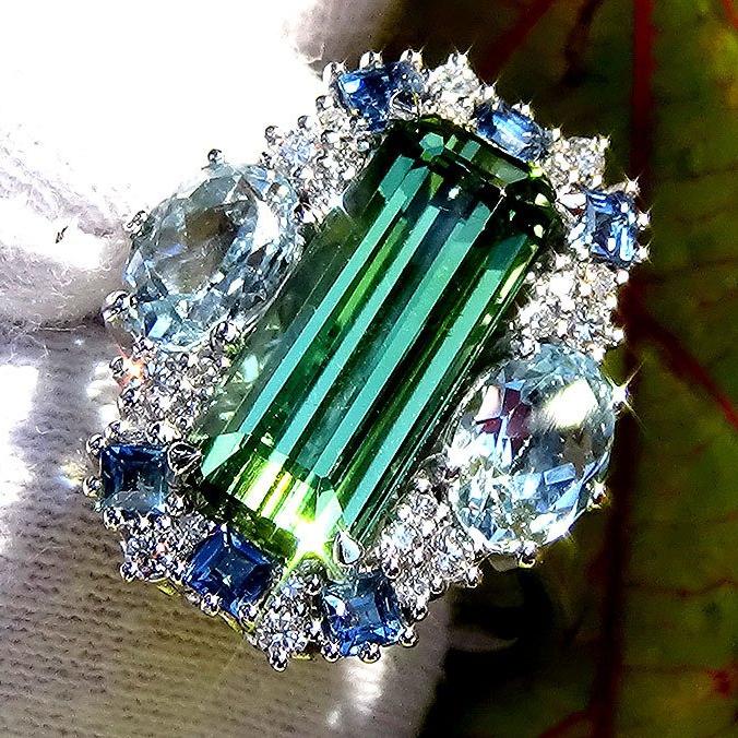 green tourmaline ring - Shilat