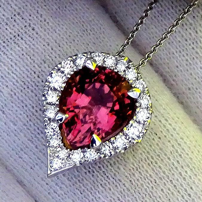 Pink Tourmaline Pendant - Shilat 