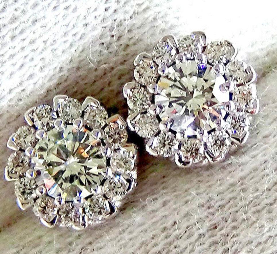 Real diamond earrings studs 14k 0.66ct - Shilat 