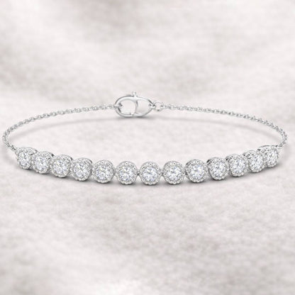  bracelet with clear stones on a light gray background