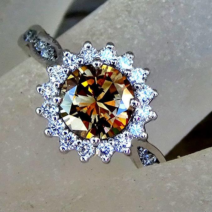 fancy brown diamond ring - Shilat