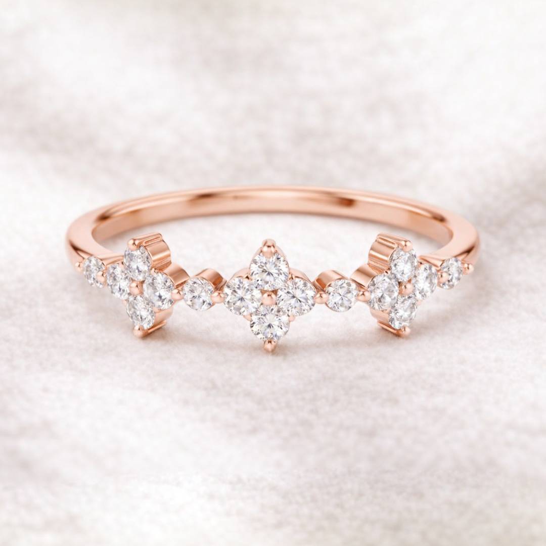 Ring - Natural Diamonds 0.26 Carats in 14K rose Gold