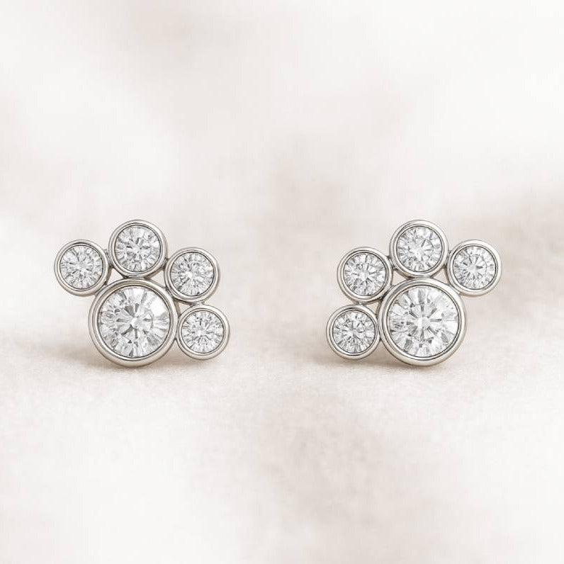 0.24 Carat natural diamonds earrings 14k white