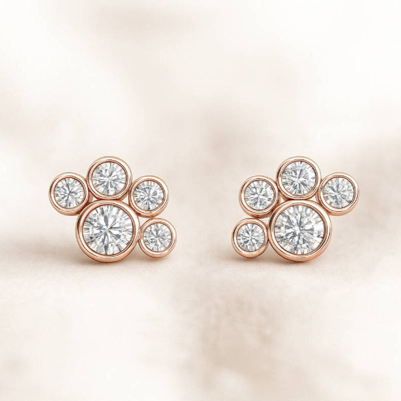 0.24 Carat natural diamonds earrings 14k rose