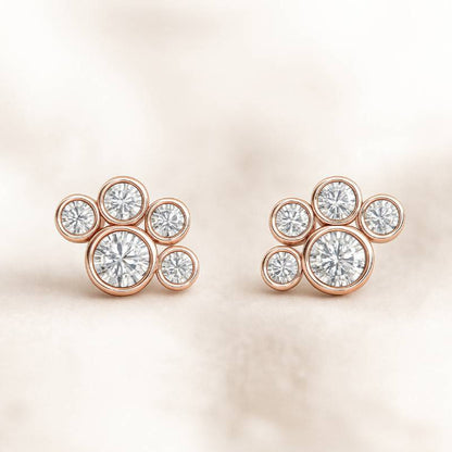 0.24 Carat natural diamonds earrings 14k rose