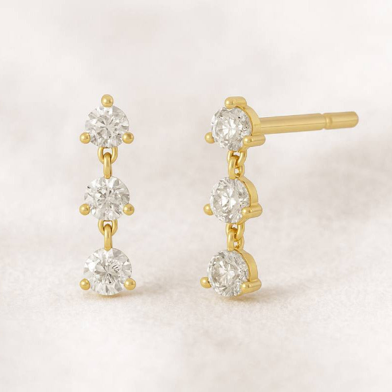 earrings natural diamonds 0.26 carats yellow gold