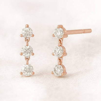 earrings natural diamonds 0.26 carats rose gold