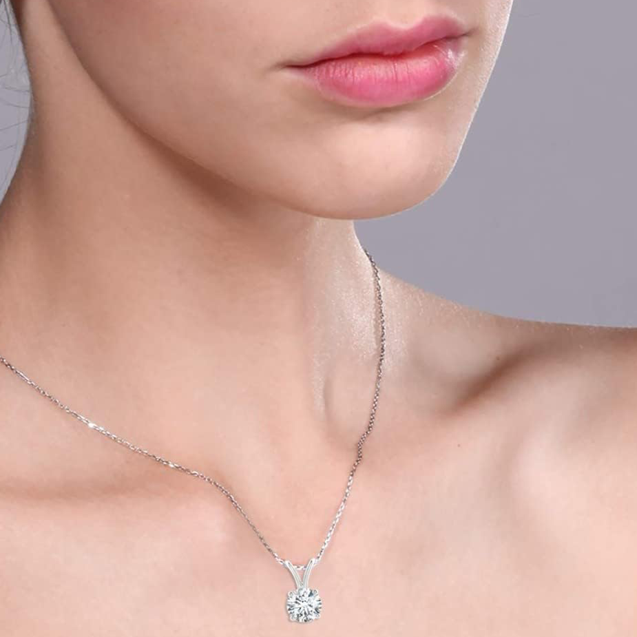 Lab grown diamond solitaire necklace - Shilat 