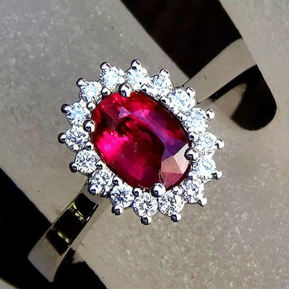 Red Ruby diamond ring - Shilat