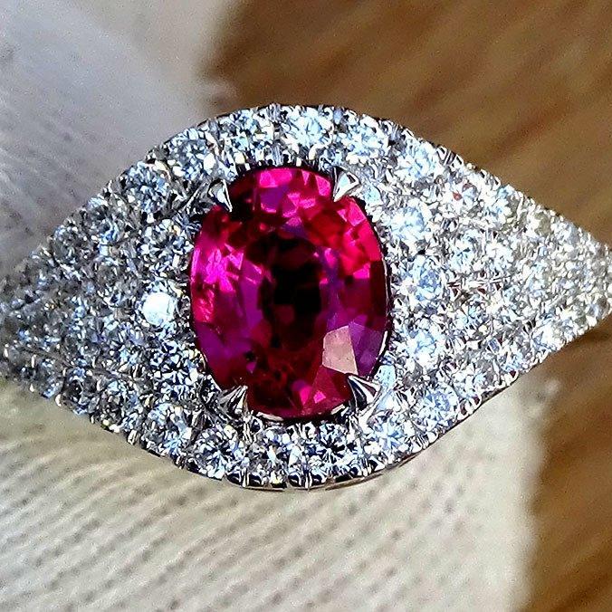 Ruby and diamond engagement ring - Shilat 