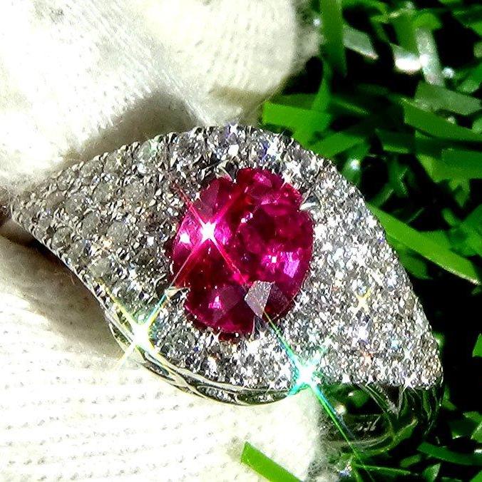 Ruby and diamond engagement ring red  - Shilat 