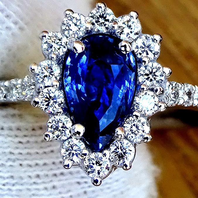 natural blue sapphire ring - Shlat