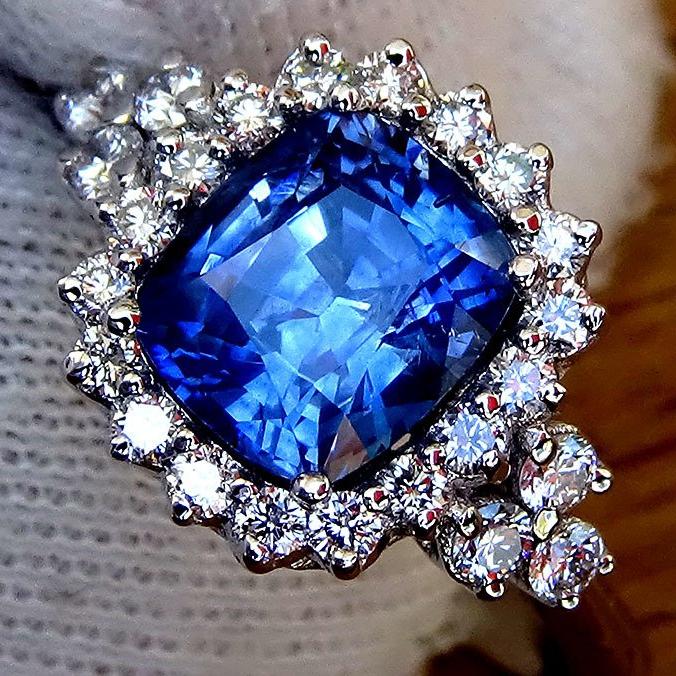 natural blue sapphire ring 14k - Shilat