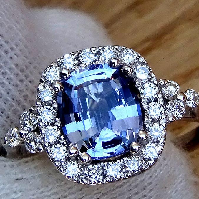 blue sapphire and diamond ring - Shilat