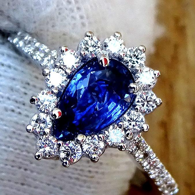 14k blue sapphire ring - Shlat