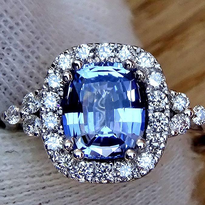 blue sapphire diamond ring - Shilat