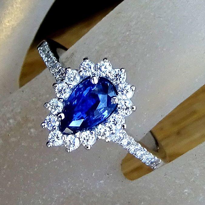  blue sapphire ring 14k - Shlat