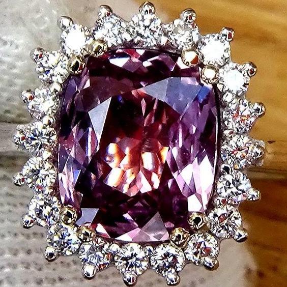 Purplish Pink sapphire ring 14k - Shilat