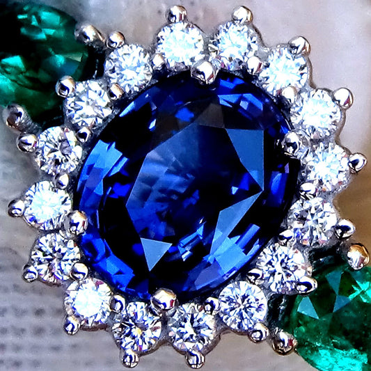 natural sapphire with diamonds 18k gold - Shilat