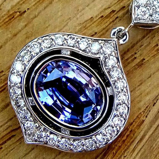 Purple Blue natural Sapphire pendant - Shilat