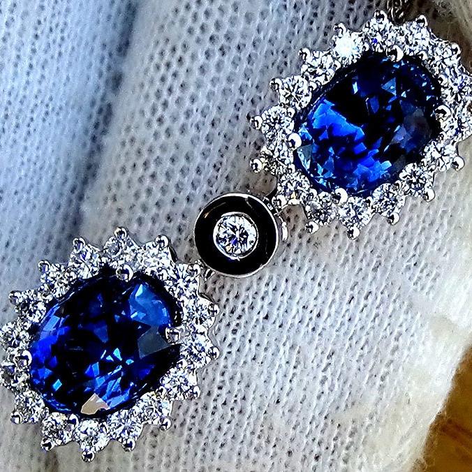 blue sapphire's and diamond Necklace - Shilat