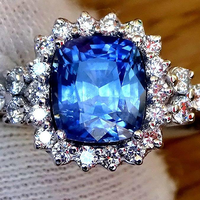 natural blue sapphire ring - Shilat