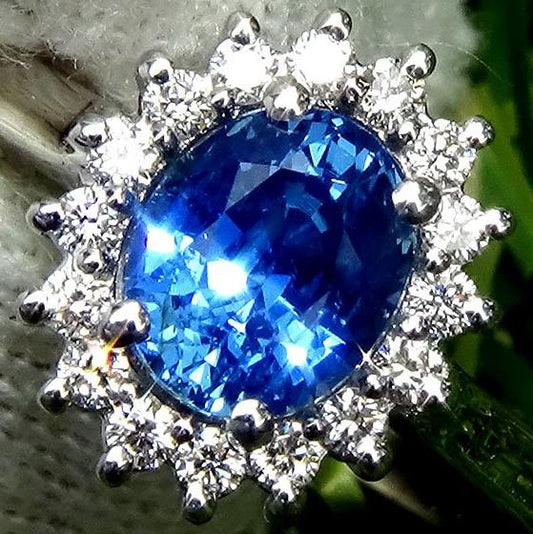 natural blue sapphire diamond ring - Shilat 