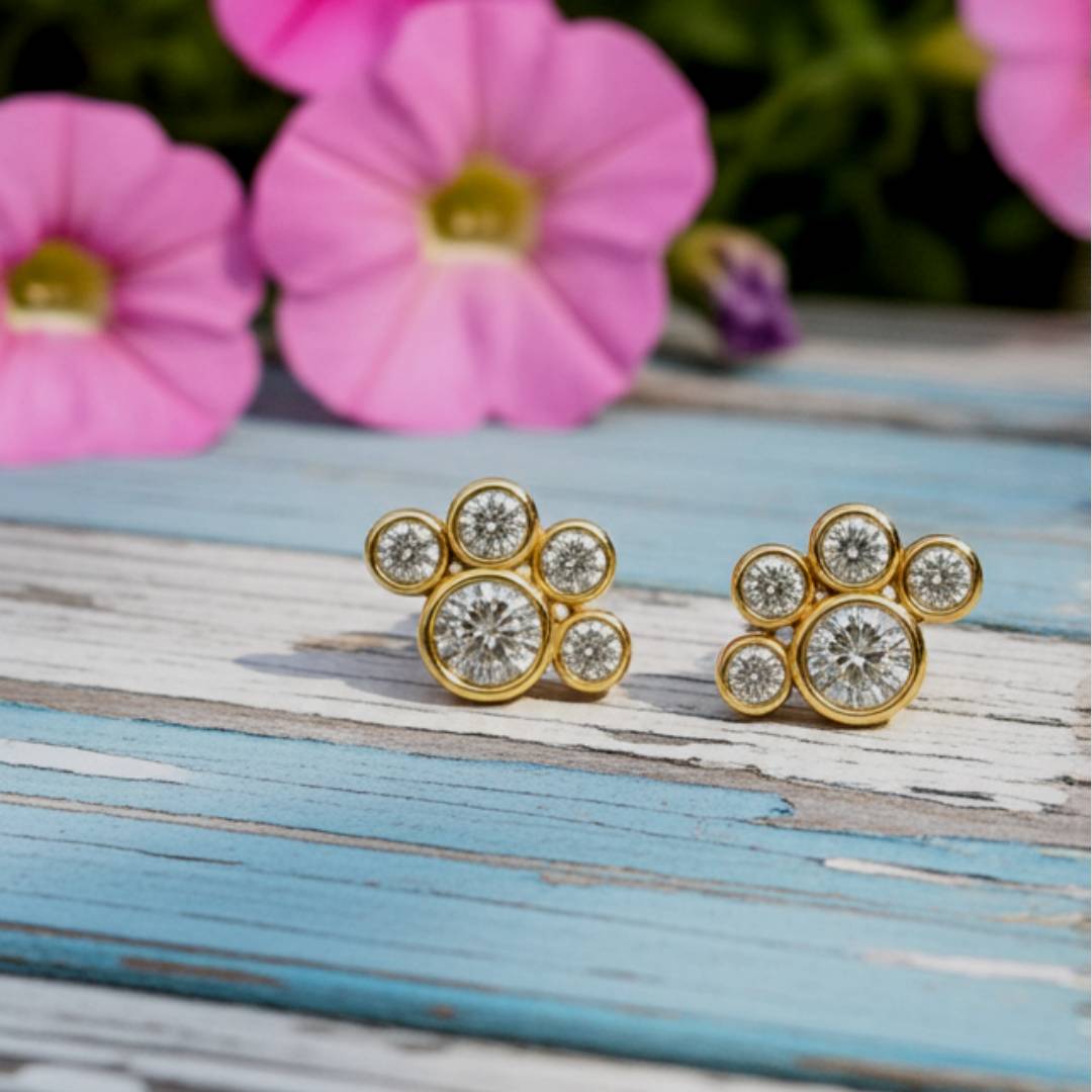 0.24 Carat natural diamonds earrings 14k