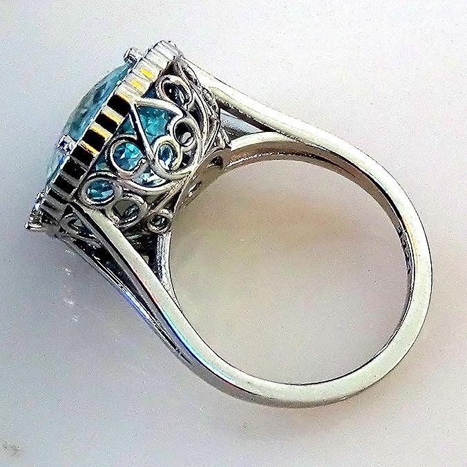 14k blue Aquamarine ring - Shilat