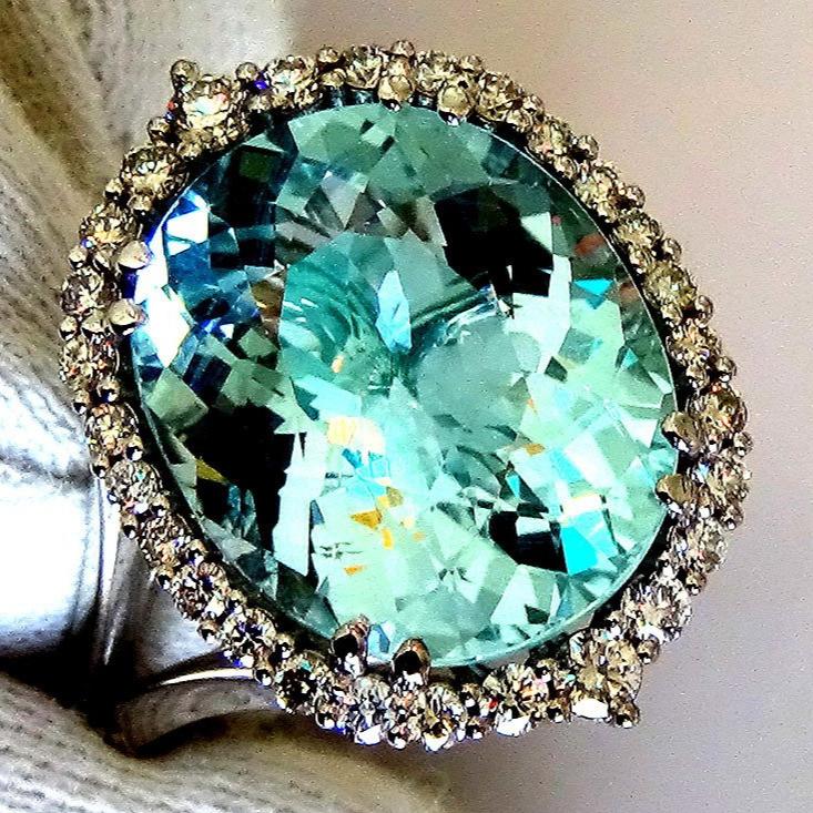 Aquamarine diamonds ring - Shiat