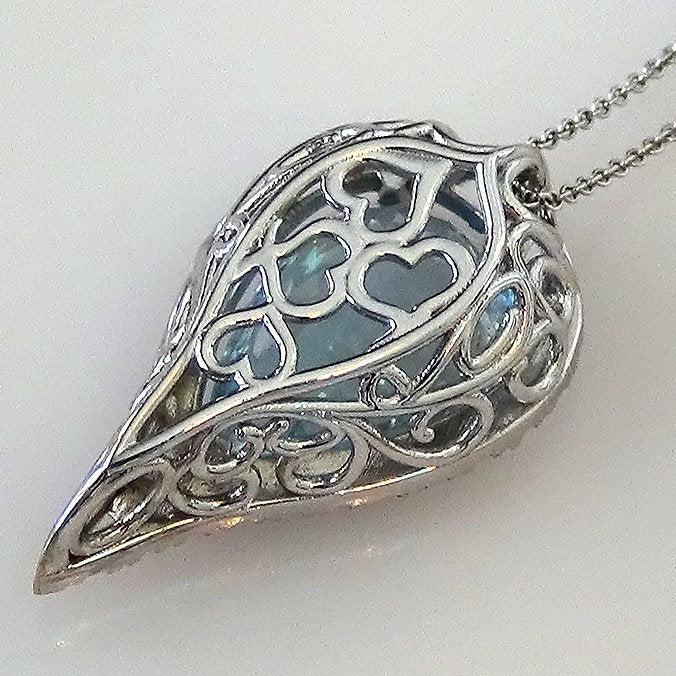 aquamarine pendant 14k - Shilat