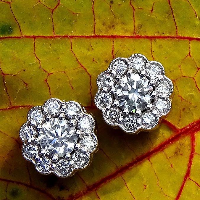 Round diamond Stud Earrings - Shilat