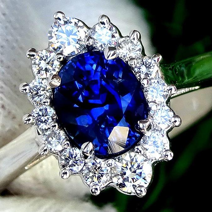 blue sapphire diamond ring - Shilat